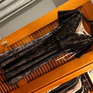 Alex Marie navy lace overlay dress